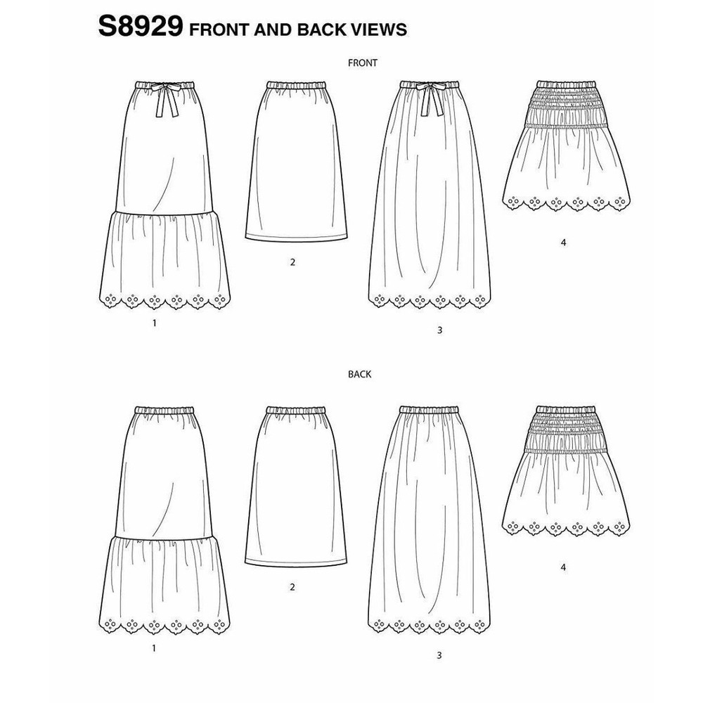 Simplicity S8929 Sewing Pattern Skirts XXS-XXL Pattern A-Line - Picture 3 of 3